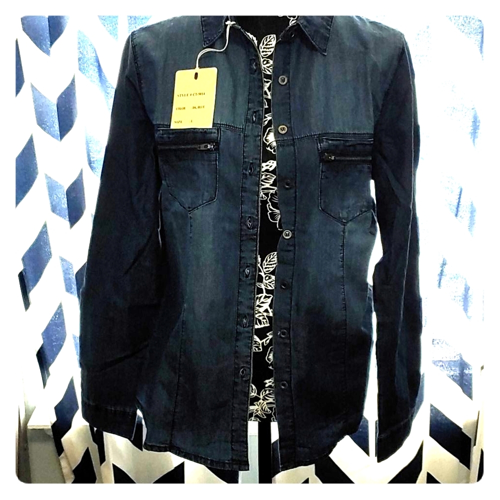 Denim button up